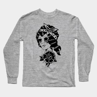 TRADITIONAL GIRL CRYING INK Long Sleeve T-Shirt